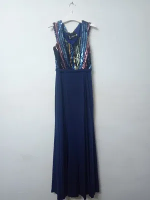 فستان سهرة نيلي طويل