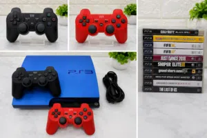 playstation 3 two wireless controllers and 10 games