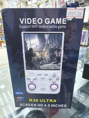 Gameboy R36 ultra Game handheld 4 inches display White black and purple color