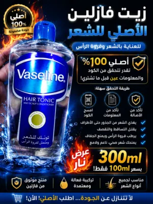 زيت فازلين الأصلي 100% للعناية بالشعر وفروة الرأس.