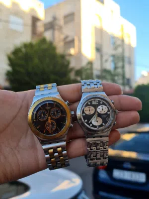 قطعتين من أرقى ساعات Swatch Irony Chronograph السويسرية الأصلية