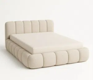 تخفيض 50% علي سرير دبل مبطن سرير دبل تخزين سرير هيدروليك تخزين منزلي آثاث Double bed with hidden st