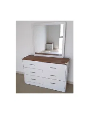Modern White Dresser with Mirror – Excellent Condition