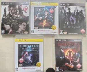 للبيع سلسلة العاب ريزدنت ايفل - resident evil - biohazard مكونة من 5 اشرطة = 6 اجزاء من السلسلة