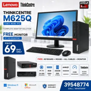 LENOVO AMD A9 / E2 7th Gen TINY MINI PC – 8GB DDR4 RAM 256GB SSD AMD Radeon Graphics Call/ WhatsApp