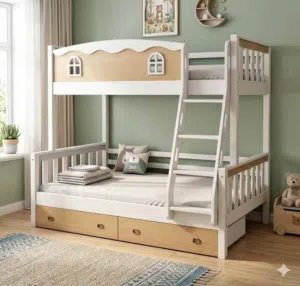 brand new solid wood family bunker  bed with two drawers available