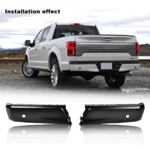 F150 Left Right Rear Bumper Ends W/ Park Black and chrome