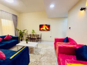 G2/غرفة وصالة مفروشة بالنعيمية1 شاملة جميع الفواتير مع بلكونة وحمامين /بناء جديد