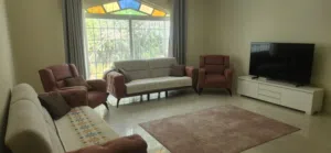 Urgently selling, excellent condition, gently used furniture. Danube home sofa set and IKEA TV bench