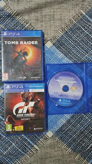 Like-New PS4 Games Bundle (Gran Turismo, Tomb Raider, Horizon) - Perfect Condition