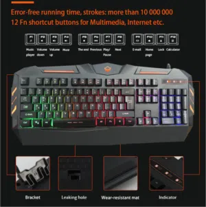 كيبورد الألعاب الميكانيكي RGB – استجابة سريعة وإضاءة مذهلة لأداء احترافي!