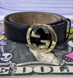 Black Gucci GG Interlocking Belt