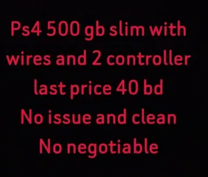 Ps4 500 gb slim witn 2 controoler for 45 bd