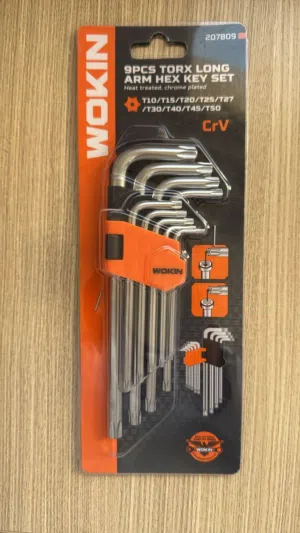 مفك البراغي سداسي مع سياب للتجارة WOKIN 9 PCS Ball Point Long Arm HEX  Key set with SIYAB TRADING