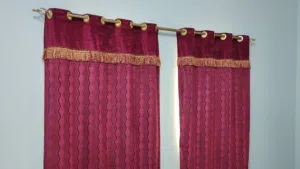 6 full length Black out curtains with 3 rods