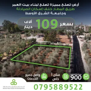 Residential Land for Sale in Amman Airport Road - Manaseer Gs