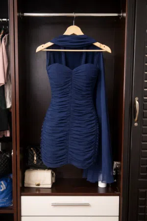 Elegant mini ruched dress (mint condition)