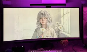 شاشة قيمنق نظيفة جداً اخت الجديدة ASUS Ultrawide 34 بوصة Curved موديل MX34VQ
