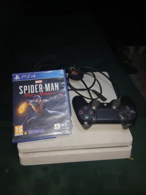 ps4 جديد نضافه 90 بالميه جهاز جديد تجي ويا يدتين اصليه وتجاري ولعبه سبايدر مان مايلز مع HDM2.1 جهاز