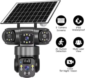 اربع كاميرات في كاميرا بالطاقة الشمسية و السيم كارد v380 pro solar    حاليا فقط 19.9ضمان 3 اشهر