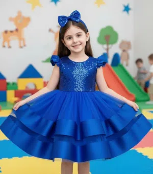 فستان العيد  للبنات العمر من5.......8سنه جديده ومتوفر فساتين  واطقم للبيبي
