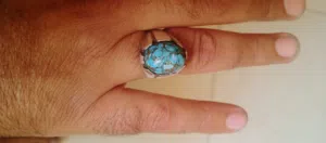 خاتم فيروز نيشابوري اصلي وفضه 925