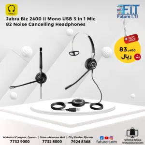 Jabra 2400 II USB Duo CC Wired Call Center Headset for Softphone with Noise Cancelling Microphone,