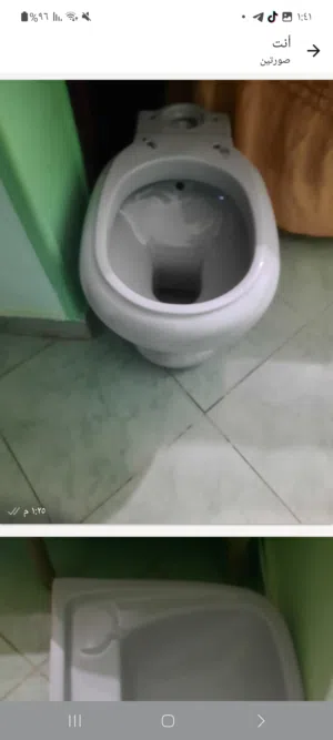 طقم حمام رصاصي مستعمل بحالة جيدة ب1200