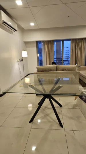 Square Glass Top Dining Table for Sale