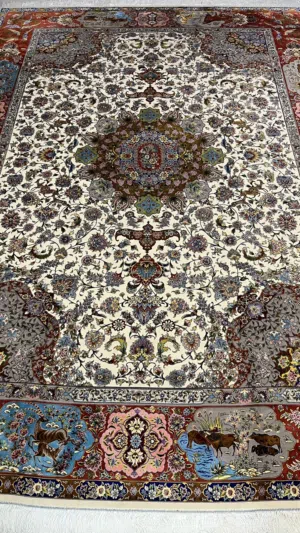 سجادة ايراني (قم حرير طبيعي)