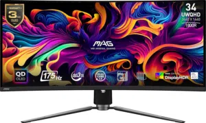 MSI (MAG 341CQP) QD-OLED, 34 Curved OLED Gaming Monitor [DISCOUNT]