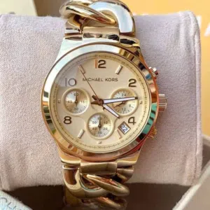 Brand: Michael Kors Type: Chronograph wristwatch Color: Rose Gold Case Shape: Round Bracelet Style: