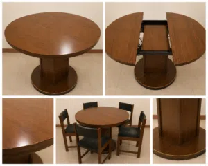 Vintage Extendable Dining Table Set – 5 Chairs