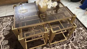 طاولات وسط برونزي زجاج