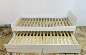 IKEA bed with underbed + storage drawers (with 1 mattress) (White)