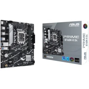 مذربورد ايسوس لمعالجات انتل جيل 12 + 13 + 14 - ASUS PRIME B760M-R D4 ARGB/DDR4 LGA 1700 MOTHERBOARD