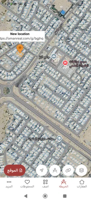 ارض سكنيه مرتفعات العامرات الأولى 1140 متر ب100 الف ونص الارض ب50الف  مقابل جامع البر للشاري الجاد