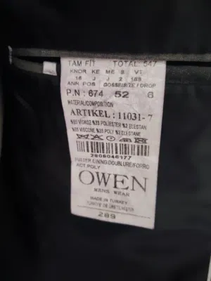 بدلة رسمية (OWEN) تركية - قياس 52 - حالة ممتازة
