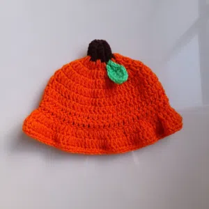 handmade crochet pumpkin bucket hat adult size soft cotton