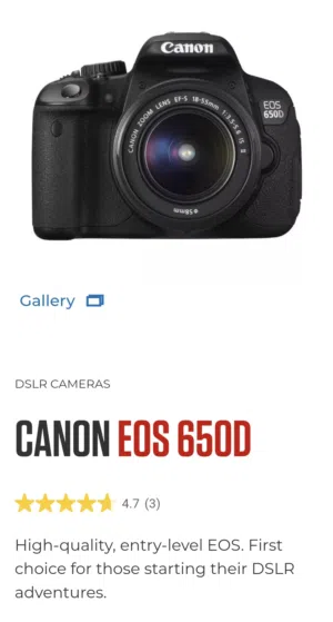 camera canon 650d