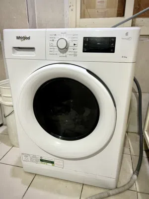 Whirlpool Front Load Washer and Dryer, 8KG, FWDB 8648 WGCC - White