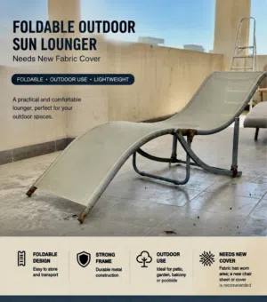 Foldable Outdoor Sun Lounger – Very Comfortable (9 BD)