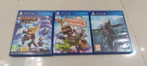 بيع 3 اشرطة بلاستيشن 4 LittleBig planet 3, Biomutant, Ratchet & Clank