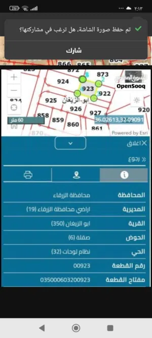 ارض للبيع في الزرقاء ابو الزيغان حوض صقله