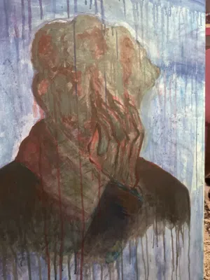 لوحة جدارية مرسومة يدويا