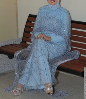 فستان سواريه فخم ازرق سماوي