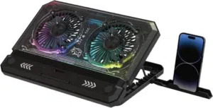 Porodo Gaming Crystal Shell Laptop Cooling Pad RGB Dual Fan Brand new box pack with 1 Year warranty
