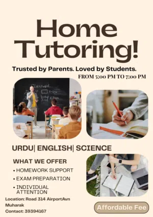 Home Tuition Available in Muharraq