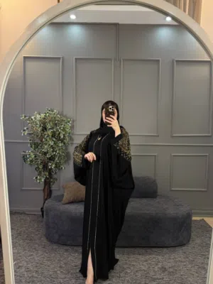 عبايه اماراتيه فخمه اسود الون