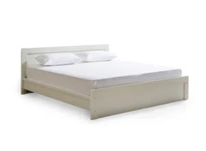 KING SIZE BED WITH POCKETED MATTRESS with 2 BEDSIDE TABLES